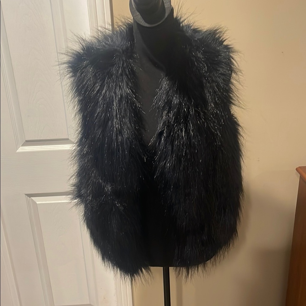 Forever 21 Black Plush Fur Vest